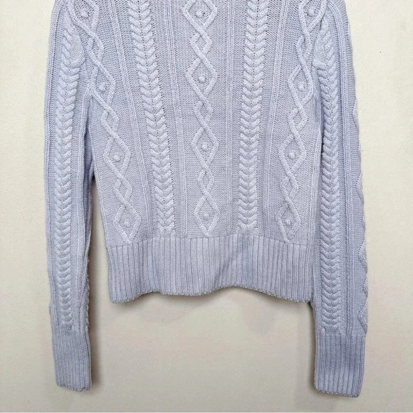 Zara Womens Medium Cable Lilac Silver  Thread Cropped Cardigan - Picture 13 of 14